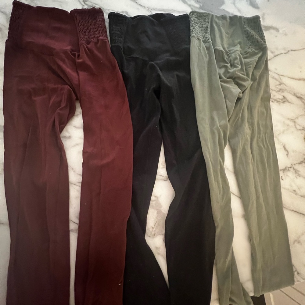Aerie bundle 4 leggings and 1 wide leg legging size XXS
